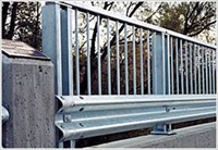 W-beam guardrails on highway
